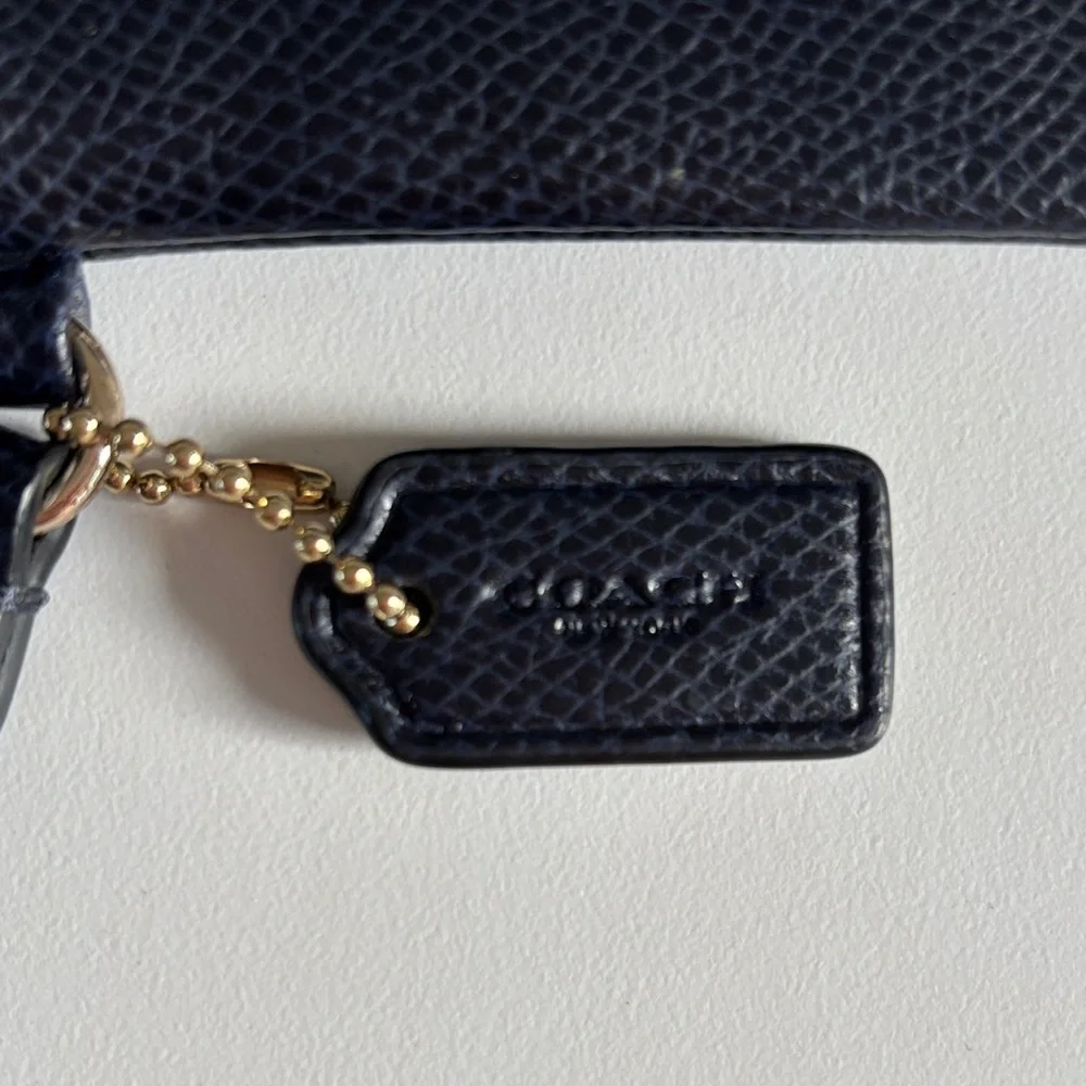 Coach Navy Blue Leather‎ Corner Wristlet